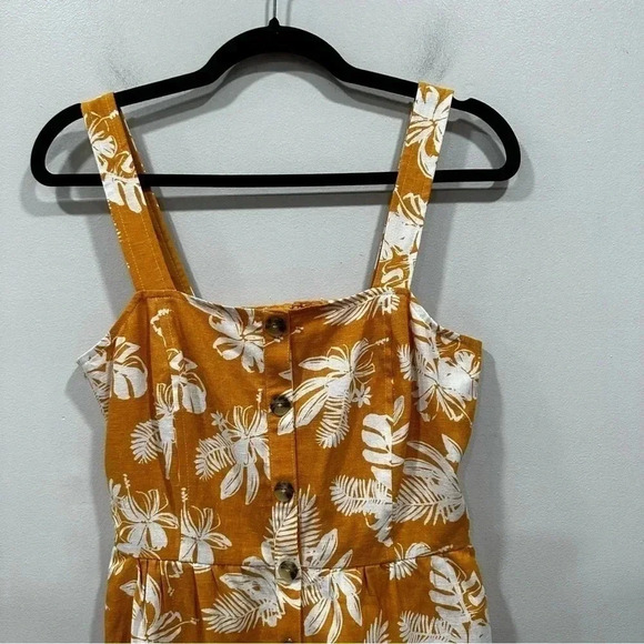 Tommy Hilfiger Yellow Floral Print Fit & Flare Linen
Blend Dress Small - Picture 4 of 9
